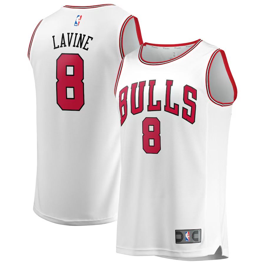 Men Chicago Bulls #8 Zach LaVine Fanatics Branded White Fast Break Replica NBA Jersey->chicago bulls->NBA Jersey